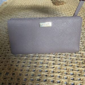 Kate Spade Staci Saffiano Leather Button Wallet Chic Uptown Mauve